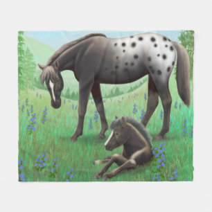 Umfassendes Appaloosa-Pferd und Fleecedecke