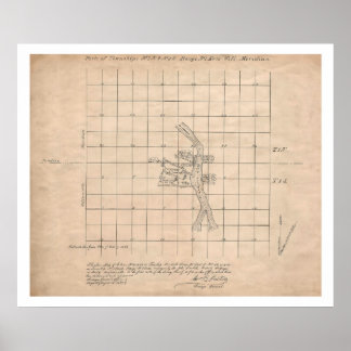 Umfrage 1853 Portland Oregon USGS Poster