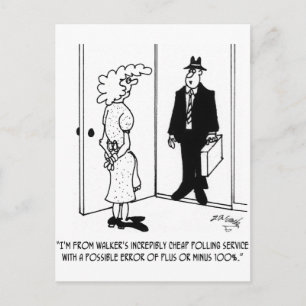 Umfragen mit möglichem Fehler von Plus oder Minus Postkarte