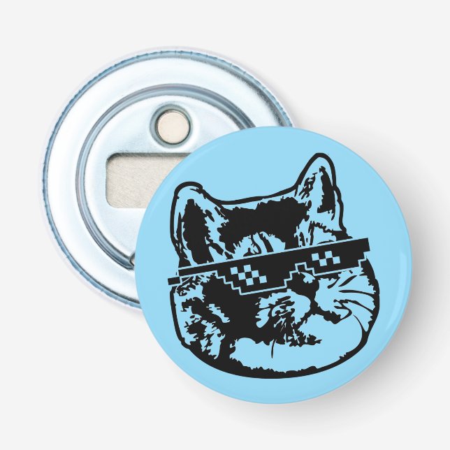 Umgang mit ihm Brillen schwer atmen Cat Meme Flaschenöffner (Vorderseite)