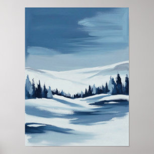 Umgängliche Winterlandschaft Digitale Malerei Poster