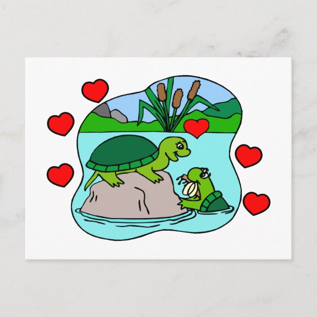 Umgeben von der Liebe Turtle Postkarte (Vorderseite)
