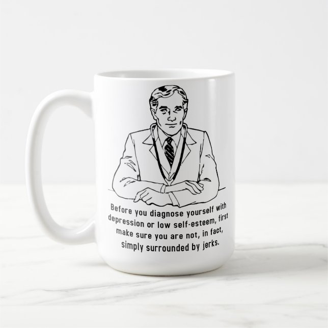 Umgeben von Jerks Funny Mug Kaffeetasse (Links)