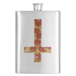 Umgedrehte Pizza-Kreuz-Gut-Flasche Flachmann