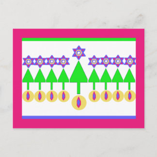 Umgedrehte Weihnachtschanukka-Postkarte Feiertagspostkarte