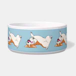 Umgedrehter lachender Corgi Napf