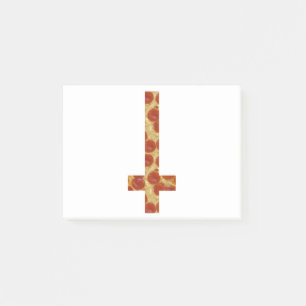 umgedrehtes Pizza-Kreuz Post-it Klebezettel