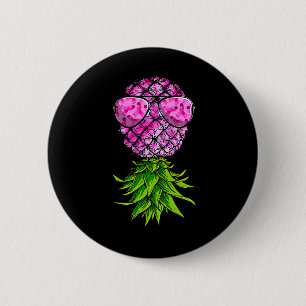 Umgedrehtes Rosa Band Brustkrebs-Bewusstsein Button