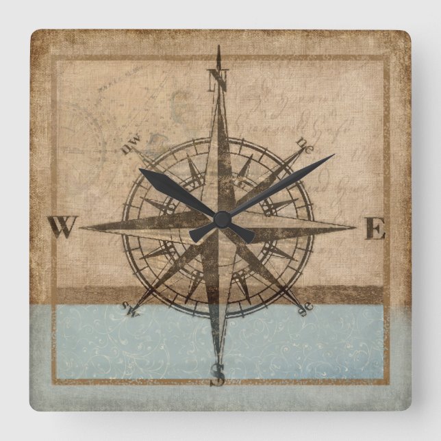 umgehen Sie Rosenuhr 1, Copyright Karen J Williams Quadratische Wanduhr (Vorderseite)