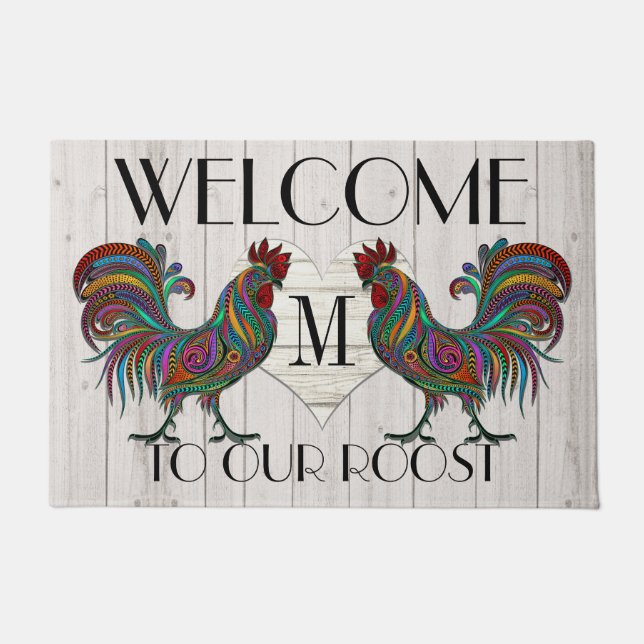 Umgekehrte Rooster-Begrüßungstüre Fußmatte (Vorderseite)