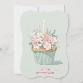 Umgekehrter Cupcake, umgeben von Blumendekoren