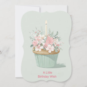 Umgekehrter Cupcake, umgeben von Blumendekoren