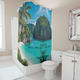 "Umgestalten Sie Ihr Bad mit Küstenstreifen" Duschvorhang