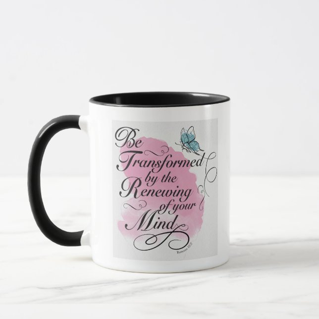 Umgestalten und erneuern - Römer 12 : 2 Tasse (Links)