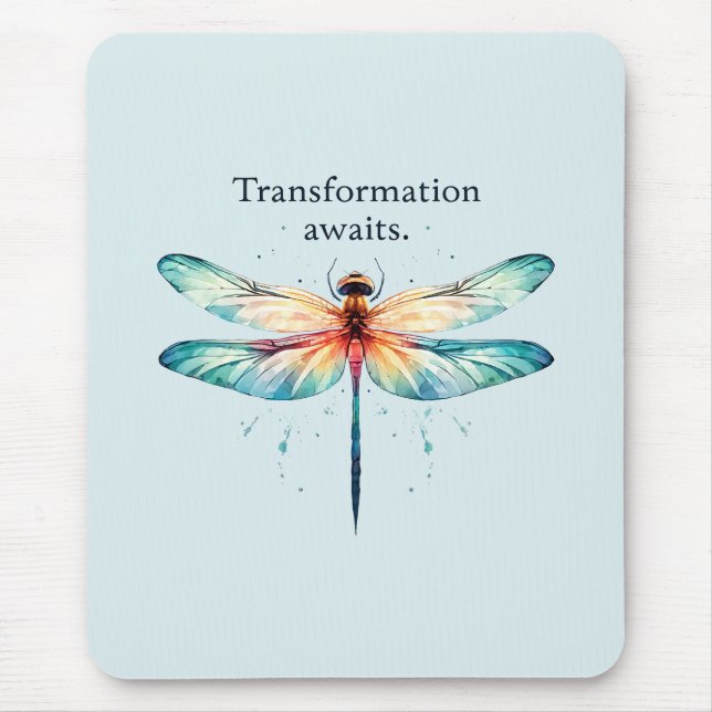 Umgestaltung erwartet - farbenfrohe Libelle Mousepad (Vorne)