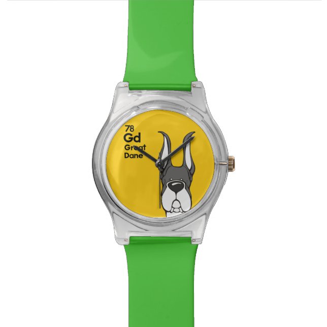 Umhang-Deutsche Dogge geerntete Ohren - die Armbanduhr (Nahaufnahme)
