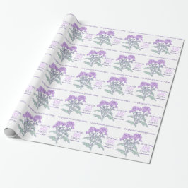 Umhüllung für den lila Namen des Hochzeitstitels Geschenkpapier