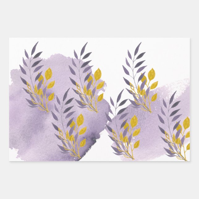 Umhüllungspapier Aquarell Geschenkpapier Set (Vorderseite)
