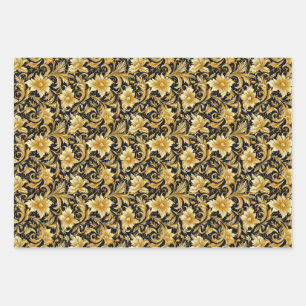 Umhüllungspapier aus Gold-Blume Geschenkpapier Set
