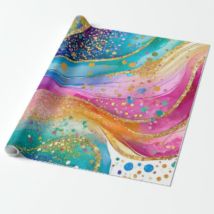 Umhüllungspapier farbenfroh abstraktes Design Geschenkpapier