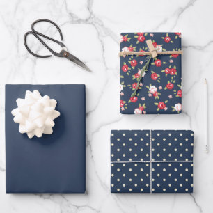 Umhüllungspapier Flachblech Set 3 Blau Geschenkpapier Set