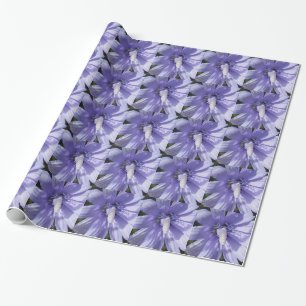 Umhüllungspapier hübsche violette Blumen Geschenkpapier