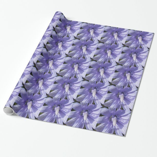 Umhüllungspapier hübsche violette Blumen Geschenkpapier (Ungerollt)