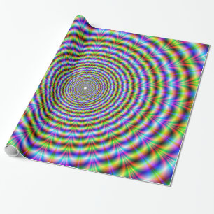 Umhüllungspapier Zirkuläre Psychedelische Neon Rip Geschenkpapier