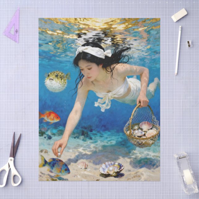 "Umi Blossom" - Ein Ozeanportrait Seidenpapier (Basteln)