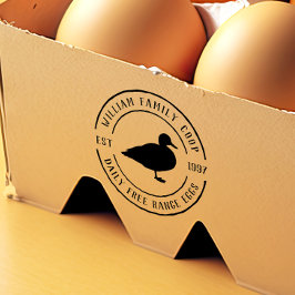 Umkarton für Ei, handgezeichnet Enten und runder l Permastempel