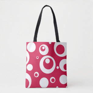 Umkehrbare Tasche der Bright Red Bubble Dot Circle