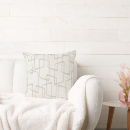 UmkehrBeige Retro Lino Geometrisches Muster Kissen