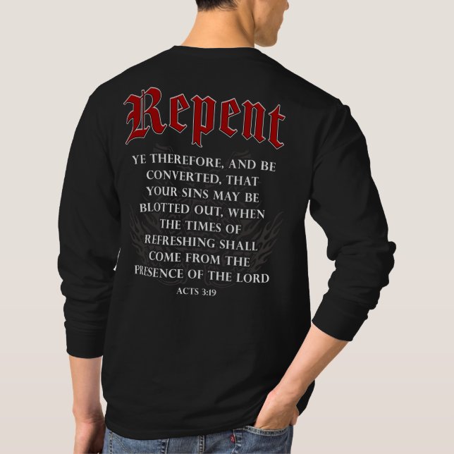 Umkehren Inspiration Motorrad Christliche Glaubens T-Shirt (Rückseite)