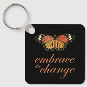 Umklammerung der Veränderung - Orange Butterfly Schlüsselanhänger