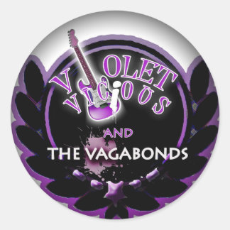 Umklingeln in schwarze runde Sticker