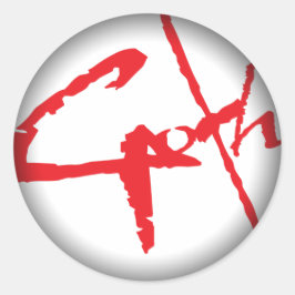 Umklingeln in schwarze runde Sticker