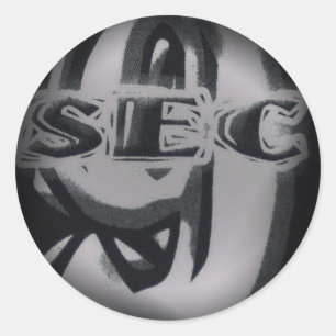 Umklingeln in schwarze runde Sticker