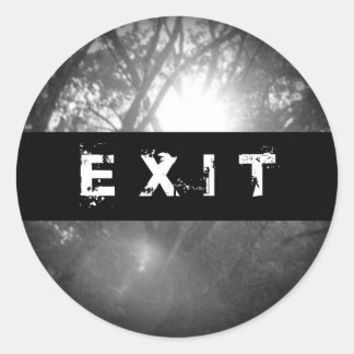 Umklingeln in schwarze runde Sticker