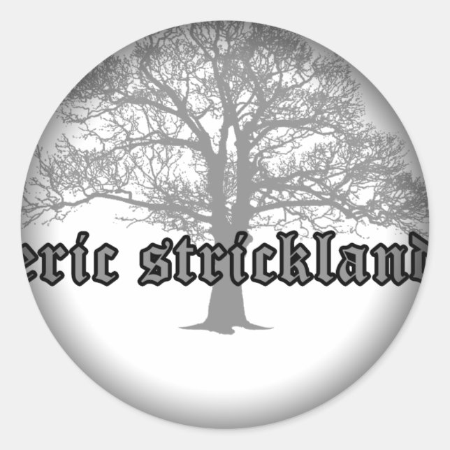 Umklingeln in schwarze runde Sticker (Vorderseite)