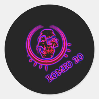 Umklingeln in schwarze runde Sticker