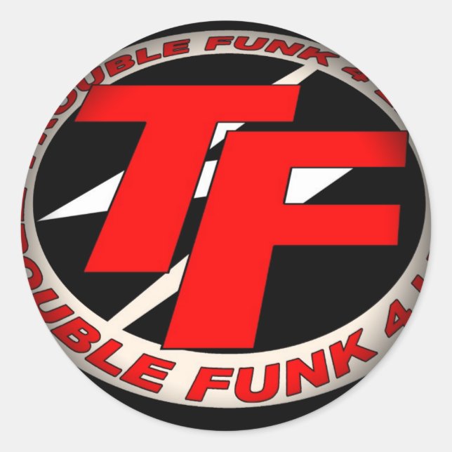 Umklingeln in schwarze runde Sticker (Vorderseite)