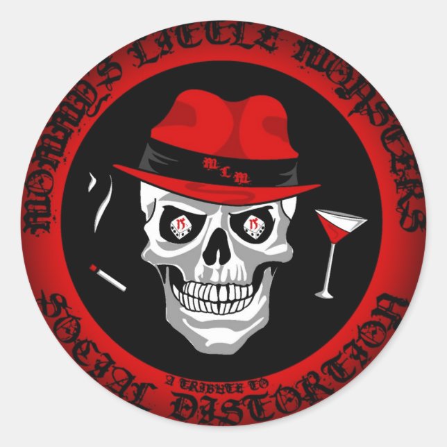 Umklingeln in schwarze runde Sticker (Vorderseite)