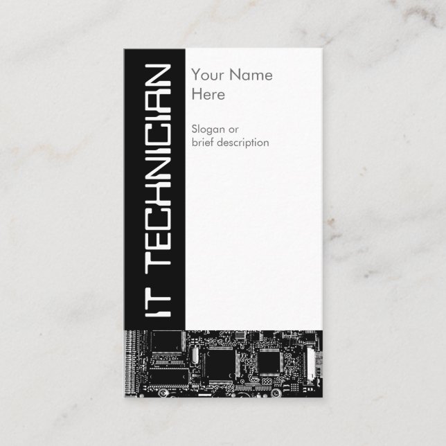 Umkreisen Sie B u. W 2" ES Techniker" Visitenkarte (Vorderseite)