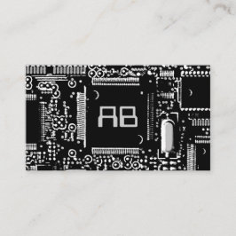 Umkreisen Sie B u. W 2' Monogramm-Visitenkartegrau Visitenkarte