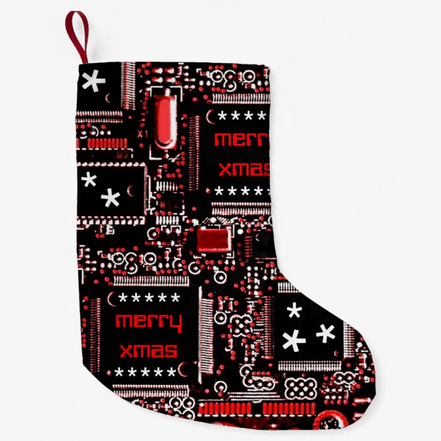 Umkreisen Sie Rot 2" fröhliches doppelseitiges Kleiner Weihnachtsstrumpf (Vorderseite)