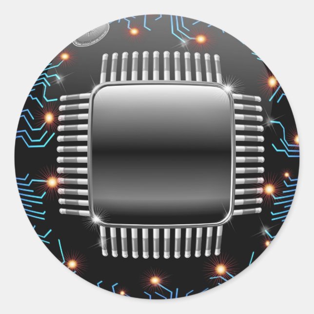 Umlaufaufkleber für elektronische Hauptplatine Runder Aufkleber (Vorderseite)