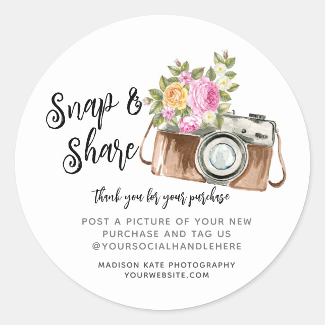 Umlaufaufkleber für Snap & Share-Camera Runder Aufkleber (Vorderseite)
