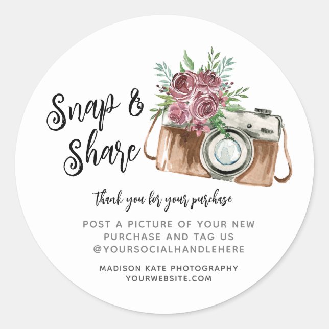 Umlaufaufkleber für Snap & Share-Camera Runder Aufkleber (Vorderseite)