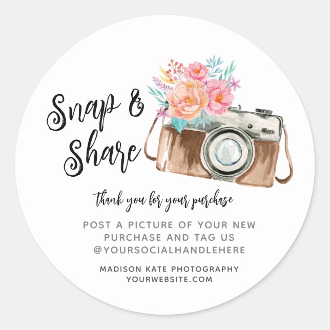 Umlaufaufkleber für Snap & Share-Camera Runder Aufkleber (Vorderseite)
