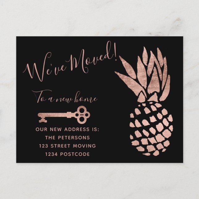 Umlaufmeldung von Ananas-Ananas aus der schwarzen  Ankündigungspostkarte (Vorderseite)